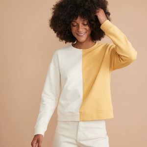 NWOT Marine Layer Cate Sweatshirt in Ochre/Antique White XS